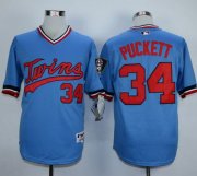 Wholesale Cheap Twins #34 Kirby Puckett Light Blue 1984 Turn Back The Clock Stitched MLB Jersey