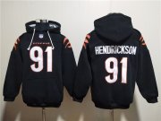 Wholesale Cheap Men's Cincinnati Bengals #91 Trey Hendrickson Black Pullover Hoodie