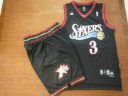 Wholesale Cheap Philadelphia 76ers 3 A.Iverson black color Basketball Suit