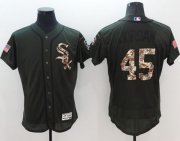 Wholesale Cheap White Sox #45 Michael Jordan Green Flexbase Authentic Collection Salute to Service Stitched MLB Jersey