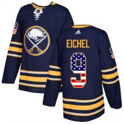 Wholesale Cheap Adidas Sabres #9 Jack Eichel Navy Blue Home Authentic USA Flag Stitched NHL Jersey