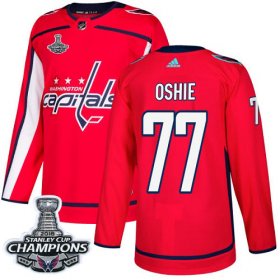 Wholesale Cheap Adidas Capitals #77 T. J. Oshie Red Home Authentic Stanley Cup Final Champions Stitched Youth NHL Jersey