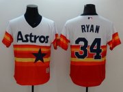 Wholesale Cheap Astros #34 Nolan Ryan White/Orange Flexbase Authentic Collection Cooperstown Stitched MLB Jersey