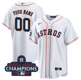 Wholesale Cheap Men\'s Houston Astros Active Player Custom White 2022 World Series Champions Cool Base Stitched Baseball Jersey