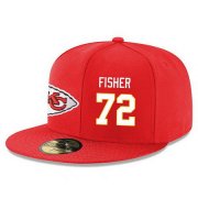 Wholesale Cheap Kansas City Chiefs #72 Eric Fisher Snapback Cap NFL Player Red with White Number Stitched Hat