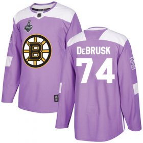 Wholesale Cheap Adidas Bruins #74 Jake DeBrusk Purple Authentic Fights Cancer Stanley Cup Final Bound Stitched NHL Jersey