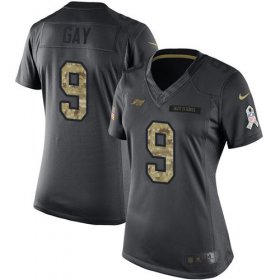 Wholesale Cheap Nike Buccaneers #9 Matt Gay Black Women\'s Stitched NFL Limited 2016 Salute to Service Jersey