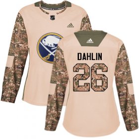 Wholesale Cheap Adidas Sabres #26 Rasmus Dahlin Camo Authentic 2017 Veterans Day Women\'s Stitched NHL Jersey