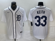 Cheap Men's Detroit Tigers #33 Colt Keith White Cool Base Stitched Jersey