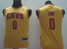 Wholesale Cheap Men\'s Cleveland Cavaliers #0 Kevin Love Yellow 2017 The NBA Finals Patch Jersey