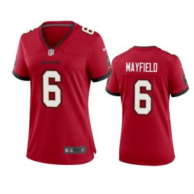 Wholesale Cheap Women\'s Tampa Bay Buccanee #6 Baker Mayfield Red Stitched Game Jersey(Run Small)