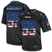 Wholesale Cheap Nike Panthers #59 Luke Kuechly Black Men's Stitched NFL Elite USA Flag Fashion Jersey