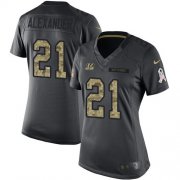 Wholesale Cheap Nike Bengals #21 Mackensie Alexander Black Women's Stitched NFL Limited 2016 Salute to Service Jersey