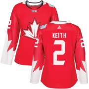 Wholesale Cheap Team Canada #2 Duncan Keith Red 2016 World Cup Women's Stitched NHL Jersey