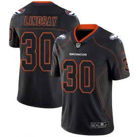 Wholesale Cheap Nike Broncos #30 Phillip Lindsay Lights Out Black Men\'s Stitched NFL Limited Rush Jersey