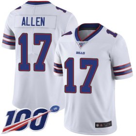 Wholesale Cheap Nike Bills #17 Josh Allen White Men\'s Stitched NFL 100th Season Vapor Limited Jersey