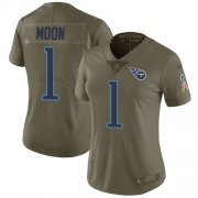 Wholesale Cheap Nike Titans #1 Warren Moon Olive Women's Stitched NFL Limited 2017 Salute to Service Jersey