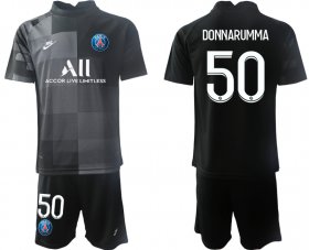 Wholesale Cheap Men 2021-2022 ClubParis Saint-Germainblack goalkeeper 50 Soccer Jersey