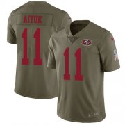 Wholesale Cheap Nike 49ers #11 Brandon Aiyuk Olive Youth Stitched NFL Limited 2017 Salute To Service Jersey