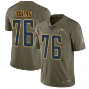 Wholesale Cheap Nike Chargers #76 Russell Okung Olive Men's Stitched NFL Limited 2017 Salute To Service Jersey