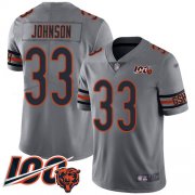 Wholesale Cheap Nike Bears #33 Jaylon Johnson Silver Men's Stitched NFL Limited Inverted Legend 100th Season Jersey
