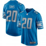 Men's Detroit Lions #20 Billy Sims Game Retired Player Blue Jersey