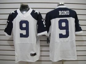 Wholesale Cheap Nike Cowboys #9 Tony Romo White Thanksgiving Throwback Men\'s Stitched NFL Elite Jersey