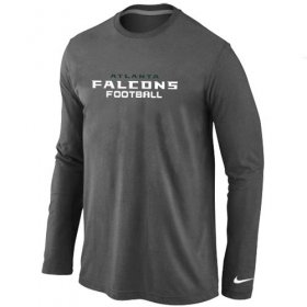 Wholesale Cheap Nike Atlanta Falcons Authentic Font Long Sleeve T-Shirt Dark Grey
