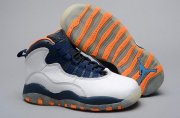 Wholesale Cheap Air Jordan 10 Retro Kids Shoes White/blue-orange