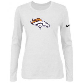 Wholesale Cheap Women\'s Nike Denver Broncos Of The City Long Sleeve Tri-Blend NFL T-Shirt White