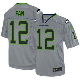 Wholesale Cheap Nike Seahawks #12 Fan Lights Out Grey Men\'s Stitched NFL Elite Jersey