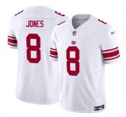 Wholesale Cheap Men's New York Giants #8 Daniel Jones White 2023 F.U.S.E. Vapor Untouchable Limited Stitched Jersey