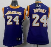 Wholesale Cheap Los Angeles Lakers #24 Kobe Bryant 2014 New Purple Womens Jersey