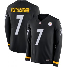 Wholesale Cheap Nike Steelers #7 Ben Roethlisberger Black Team Color Men\'s Stitched NFL Limited Therma Long Sleeve Jersey