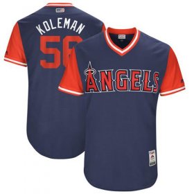 Wholesale Cheap Angels of Anaheim #56 Kole Calhoun Navy \"Koleman\" Players Weekend Authentic Stitched MLB Jersey