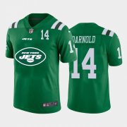Wholesale Cheap New York Jets #14 Sam Darnold Green Men's Nike Big Team Logo Player Vapor Limited NFL Jersey