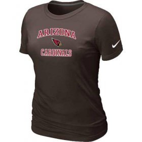 Wholesale Cheap Women\'s Nike Arizona Cardinals Heart & Soul NFL T-Shirt Brown
