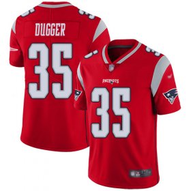 Wholesale Cheap Nike Patriots #35 Kyle Dugger Red Men\'s Stitched NFL Limited Inverted Legend Jersey