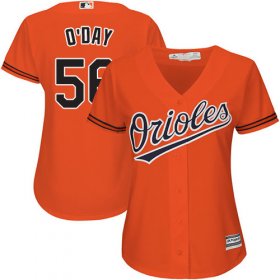 Wholesale Cheap Orioles #56 Darren O\'Day Orange Alternate Women\'s Stitched MLB Jersey
