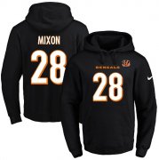 Wholesale Cheap Nike Bengals #28 Joe Mixon Black Name & Number Pullover NFL Hoodie