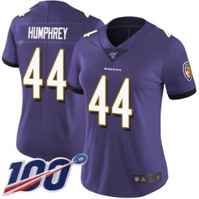 Wholesale Cheap Nike Ravens #44 Marlon Humphrey Purple Team Color Women\'s Stitched NFL 100th Season Vapor Limited Jersey