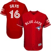 Wholesale Cheap Blue Jays #16 Freddy Galvis Red Flexbase Authentic Collection Canada Day Stitched MLB Jersey
