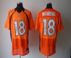 Wholesale Cheap Nike Broncos #18 Peyton Manning Orange Team Color Men\'s Stitched NFL Elite Jersey