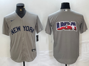 Cheap Men's New York Yankees Blank 2021 Grey Field of Dreams Cool Base Stitched Baseball Jerseys