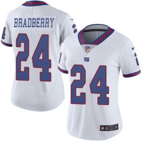 Wholesale Cheap Nike Giants #24 James Bradberry White Women\'s Stitched NFL Limited Rush Jersey