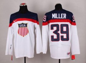 Wholesale Cheap 2014 Olympic Team USA #39 Ryan Miller White Stitched NHL Jersey