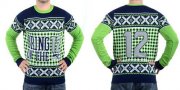 Wholesale Cheap Nike Seahawks #12 Fan Men's Ugly Sweater
