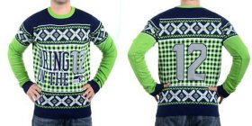Wholesale Cheap Nike Seahawks #12 Fan Men\'s Ugly Sweater