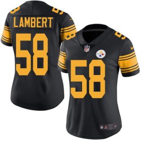 Wholesale Cheap Nike Steelers #58 Jack Lambert Black Women\'s Stitched NFL Limited Rush Jersey