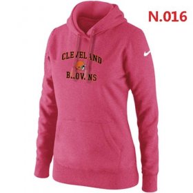 Wholesale Cheap Women\'s Nike Cleveland Browns Heart & Soul Pullover Hoodie Pink